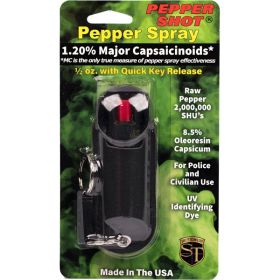 Pepper Shot 1.2% MC 1/2 oz  hard case belt  quick  keychain black