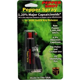 Pepper Shot 1.2% MC  1/2 oz   belt  release keychain