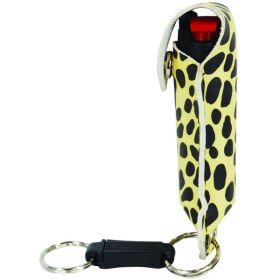 Pepper Sht 1.2% MC 1/2 oz  leather holster  keychain  black/yellow