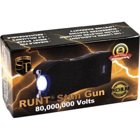 Recharge Runt 80,000,000  stun gun flashlight disable pin Black