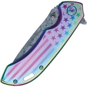Assisted Open Folding Pocket Knife  American Flag Design