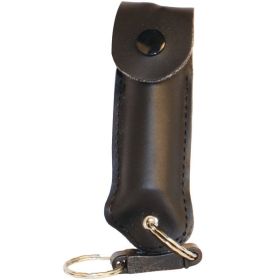 Wildfire 1.4% MC 1/2 oz pepper spray leather holster key black