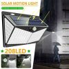 208 LED Solar Power Light Motion Sensor  Yard Garden Wall