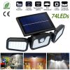 Solar Wall  74 LEDs 3 Adjustable  Motion Sensor Flood Light IP65
