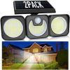 Solar Flood Light Outdoor 218 LED 2000LM 270¬∞Adj 3 Heads