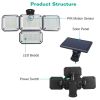 Solar Lights Outdoor Motion Sensor Solar Panel 4 Heads 333Pcs