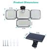 Solar Lights Outdoor Motion Sensor Solar Panel 4 Heads 333Pcs