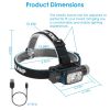 Rechargeable MotionSensor Headlamp 9 Modes PhoneCharging