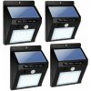4 Pcs  LED Solar Lights Motion Sensor Wall Lights Garden Path