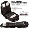 OPACK Ex Lrg RFID-Safe Travel Black Backpack TSA Friendly
