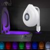 1pc Motion Activated Toilet Night Light; 8 LED Viv Color Options